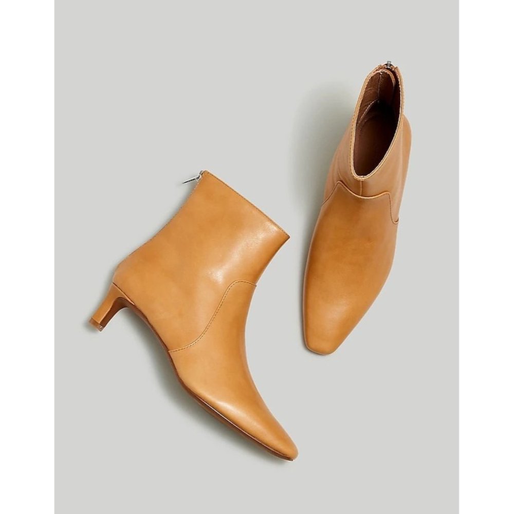 Madewell Brown Tan Ankle Booties Sleek Minimalist Design